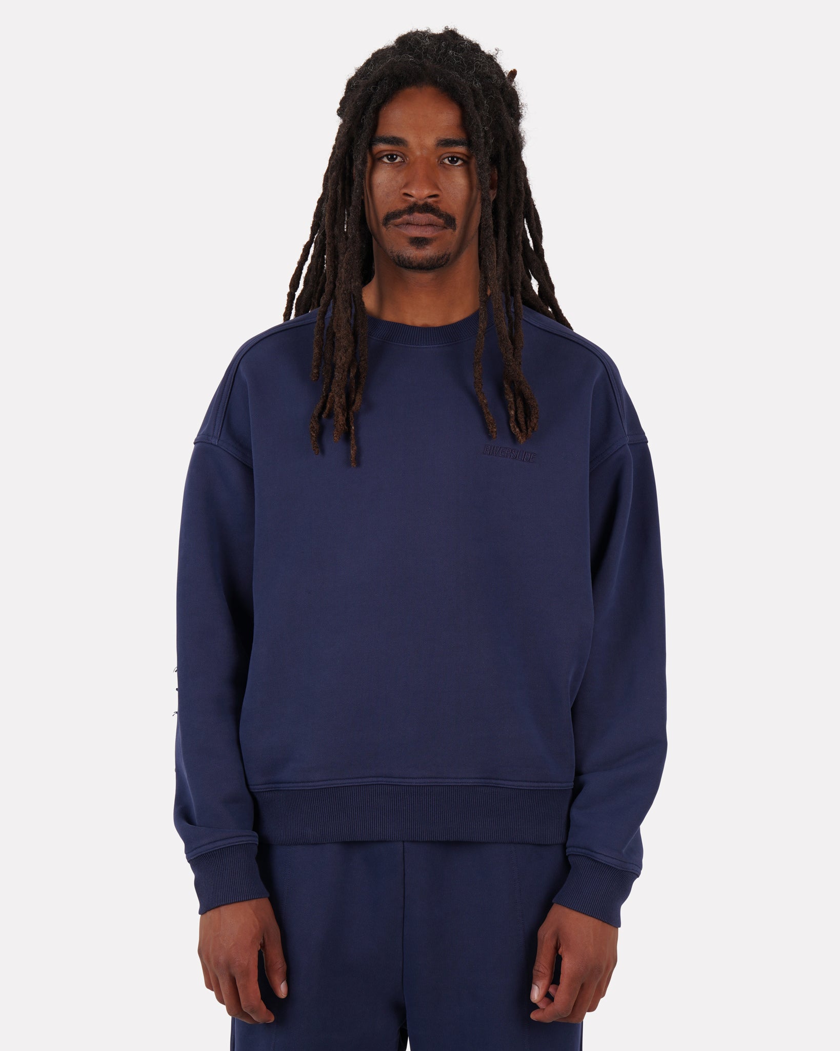 アウターその他 87MM Mmlg NEW MMLG SWEAT JUMPER AUTHENTIC NAVY MMLGBC1J002 Jagged Seam Sweatshirt